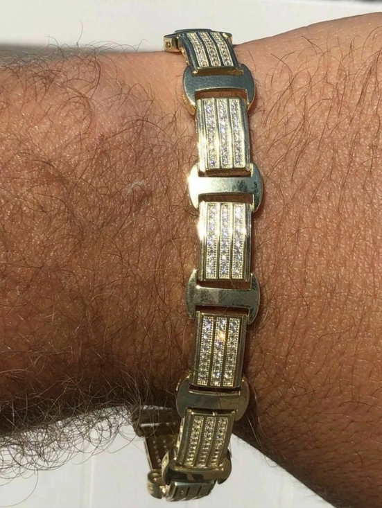 HarlemBling Other - 14k Gold Plated 8ct Icy Hip Hop Bracelet Custom NEW